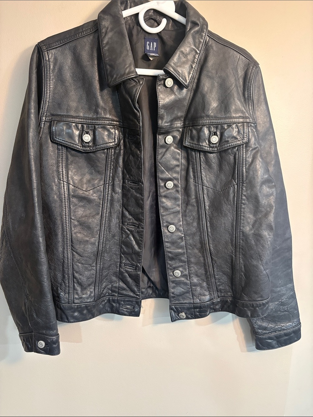 Vintage Gap 100% leather moto jacket